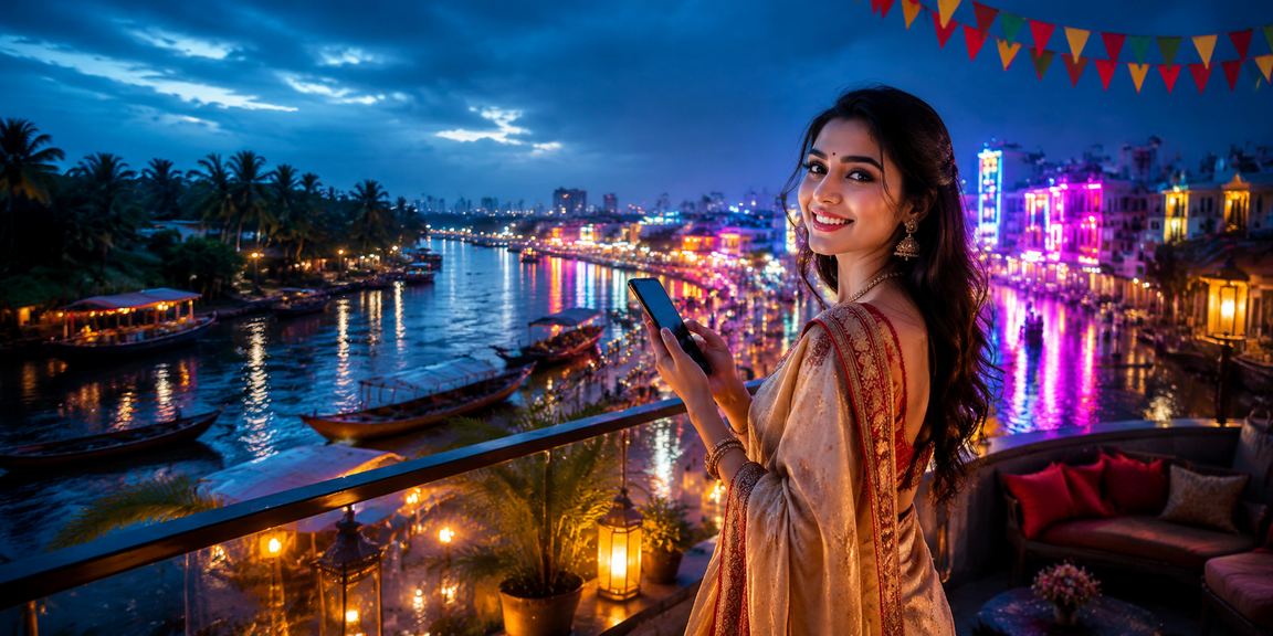 A user playing casino games on mobile in the Sundarbans region on Pohela Boishakh